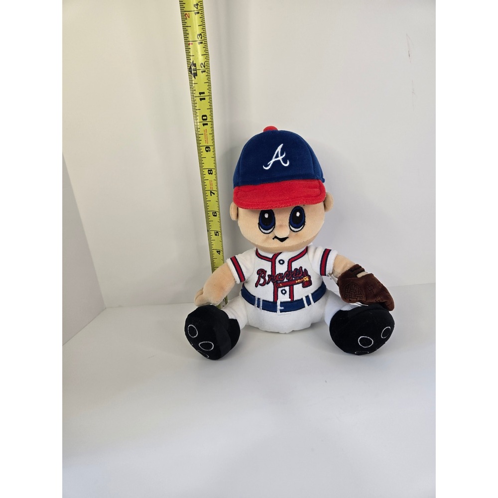 Atlanta Braves MLB Plush Player Doll SC Christmas White Jersey Blue Cap 10 inch - Picture 2 of 7